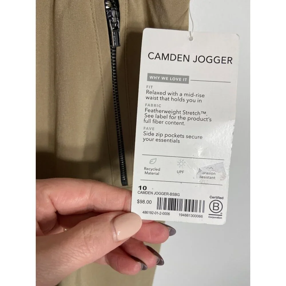 NWT Athleta Camden Jogger Pant in Brownstone Beige-sz 10 - Picture 6 of 9
